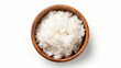 White rice in a wooden bowl