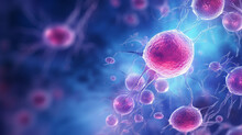 Human Cell Or Embryonic Stem Cells Microscope Banner