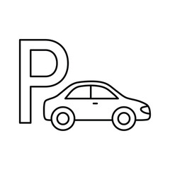 Poster - car parking  icon. Icon 24 Hour black vector parking  sign 
