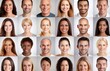 © Virtual Art Studio - Collage portrait of a smiling diverse multi-ethnic and mixed age people expressing diversity person.
