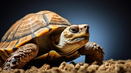 Wall Mural - A close up of a tortoise on the ground, AI