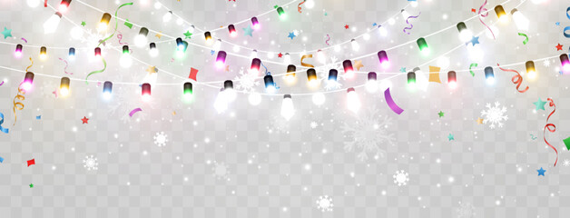 Wall Mural - Vector illustration of a light garland on background.	

