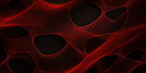 Wall Mural - Abstract red net grid texture on black background