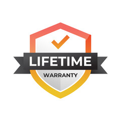 Wall Mural - Gradient banner lifetime warranty. Lifetime Warranty label, sticker, seal, badge, icon, logo, signflat vector illustration