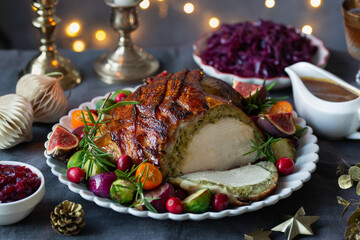 Wall Mural - Stuffed roast turkey crown