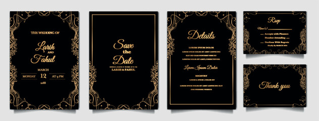 Wall Mural - luxury wedding invitation cards set