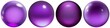 Purple glass ball 3d set on white background isolated.
