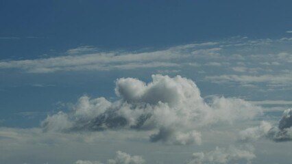 Wall Mural - movement of beautiful clouds in the blue sky, time lapse video. nice nature background for your proj