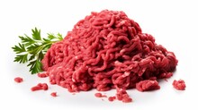 Fresh Raw Minced Meat On White Background