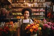 © vasyan_23 - happy african american girl florist in flower shop