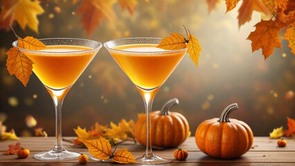 Poster - Autumn Martini Cocktail