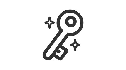 Key vector icon on white background