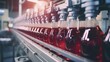 production line in a factory where bottles are being filled with a soft drink liquid, signifying an automated manufacturing process in an industrial setting.Background