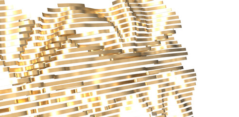 Poster - Golden Weave: Abstract 3D Gold Cloth Illustration with Intricate Patterns