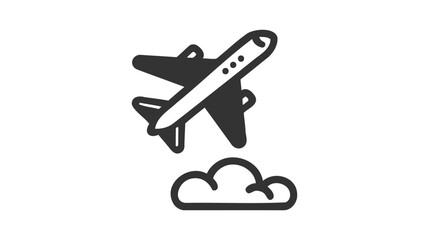 Wall Mural - Plane icon vector, solid illustration, pictogram isolated on white