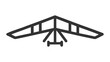 Black vector illustration of a hang glider