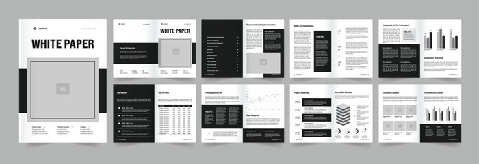 Wall Mural - White paper Template and Business white paper Design