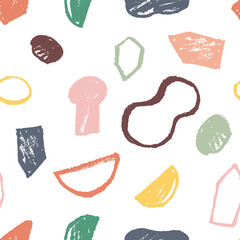 Poster - Seamless pattern with abstract hand drawn shapes