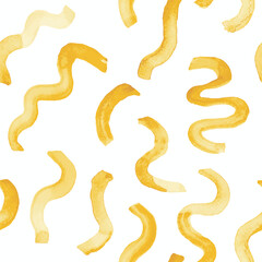 Fototapete - Seamless abstract pattern with yellow watercolor curves