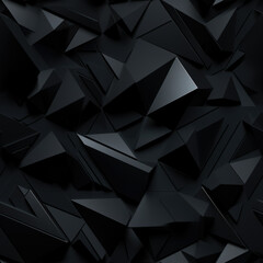 Black abstract polygonal background wall.