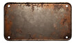 Metal plate with a rusted surface, cut out