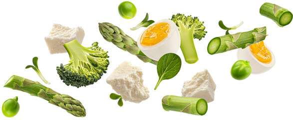 Wall Mural - vegetarian salad with goat cheese isolated on white background