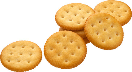 Wall Mural - Round cheese crackers isolated