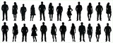 Fototapeta Pokój dzieciecy - Man and women to stand silhouette set, Vector silhouettes of man and a woman