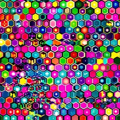 Poster - Abstract mosaic neon lighting