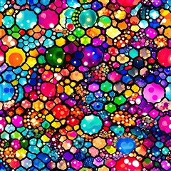 Poster - Seamless Abstract neon lighting mosaic