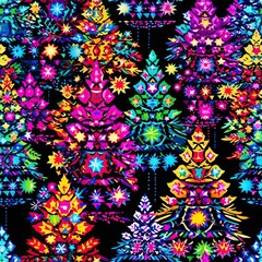 Aufkleber - Seamless Christmas tree led lighting on black background