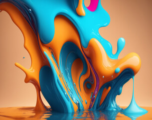 splash 3d paint poster modern background. Liquid forms	