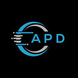 APD letter logo abstract design. APD unique design, APD letter logo design on black background. APD creative initials letter logo concept. APD letter design.APD
