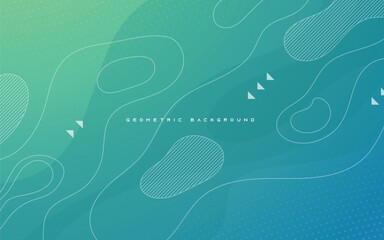 Poster - abstract green tosca geometric shapes background