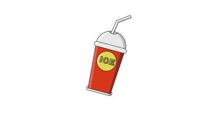 Canvas Print - animated video of the ice drink cup icon