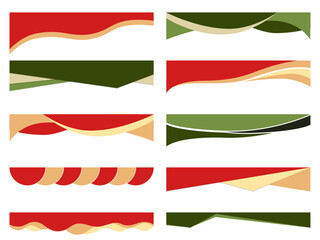 divider header for app, banners or posters. set of template dividers shapes for website. curve lines