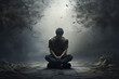 Man sitting alone in a dark room depicting emotional distress like sadness or depression