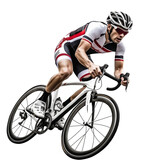 Cyclist man riding a bike in sport racing