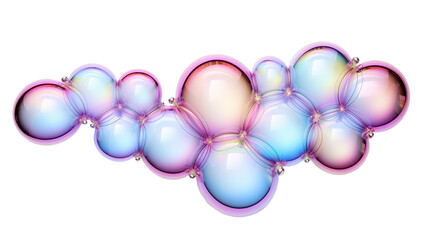 Wall Mural - Colorful liquid bubbles, 3d render glossy shapes isolated on transparent background. Generative AI