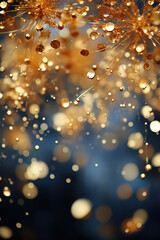 Wall Mural - Festive Extravagance: Golden Bubbles and Glitter,golden background,background with bokeh