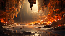Subterranean Cave Stalactites, Earth's Wonders, Mineral Drips With Eerie Echoes,