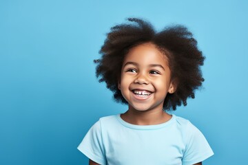 Portrait of a Child in a Light Blue T-Shirt