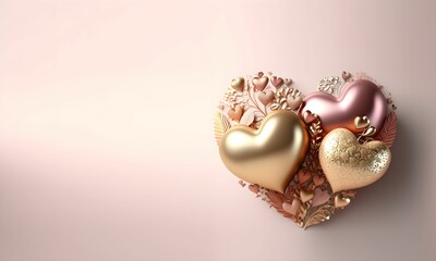 Sticker - AI generated illustration of a 3D textured heart design on a pink background