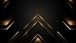 Abstract geometric gold arrow direction on black