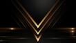 Abstract geometric gold arrow direction on black