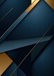Abstract dark blue and gold triangle diagonal background