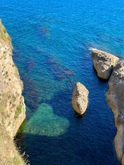 Sticker - Rocky coast of Mediterranean sea in Montenegro, aerial view.