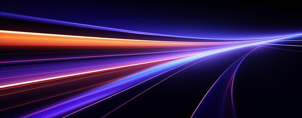 Wall Mural - 3d render, abstract background with colorful neon wavy lines