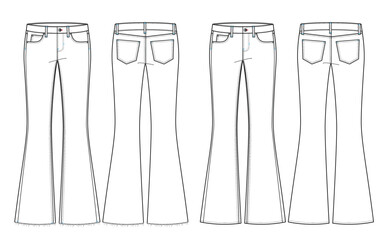 Wall Mural - Low Rise Y2K Flare Jeans - Vector AI