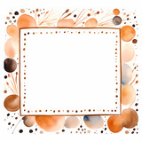 Fototapeta  - a painted watercolor frame with white polka dots